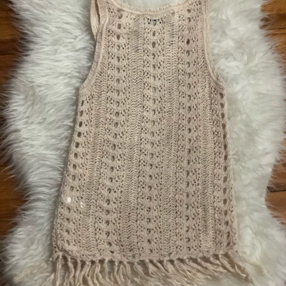 LUCKY BRAND FRINGE CROCHET SOFT BOHO TANK TOP - Picture 6 of 8